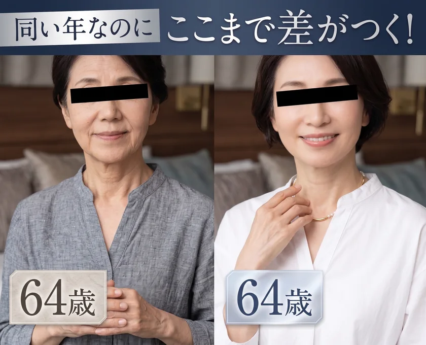 同世代女性の表情・印象の違いを表す比較風イメージ